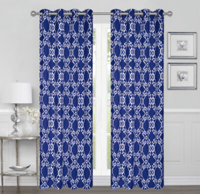 GEO PRINTED BLACKOUT GROMMET CURTAIN 84" - Image 4