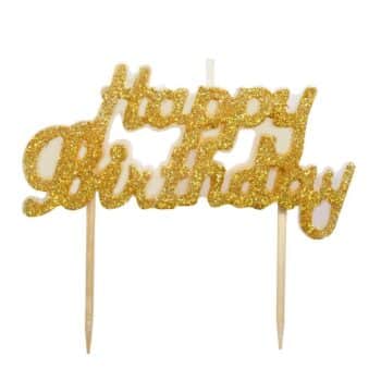GOLD GLITTER BIRTHDAY CANDLE