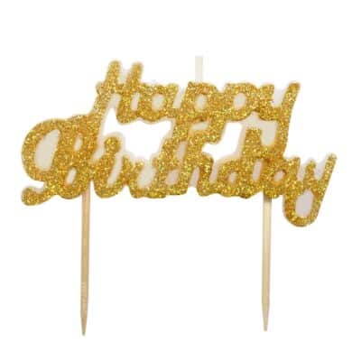 GOLD GLITTER BIRTHDAY CANDLE