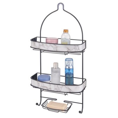 HANGING SHOWER CADDY MARBLE DESIGN BLACK