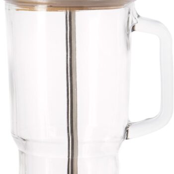 IZZIE 34OOZ CLEAR MUG WITH STRAW