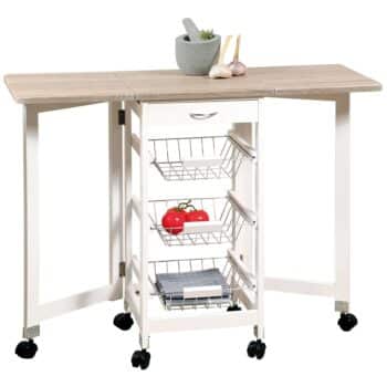 KESPER KITCHEN TROLLEY WITH FOLDABLE WORKTOPS