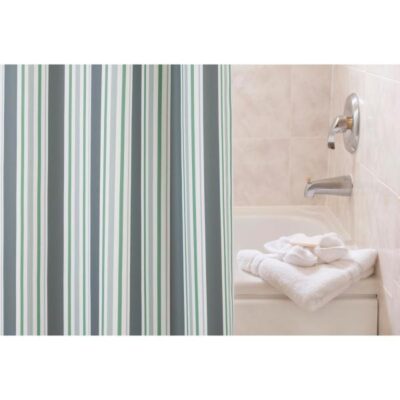MID-WEIGHT PEVA SHOWER CURTAIN LINER SIMPLE STRIPE