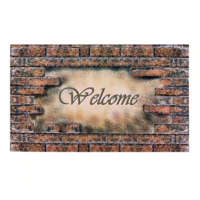 OUTDOOR MAT 18X30 WELCOME BRICKS