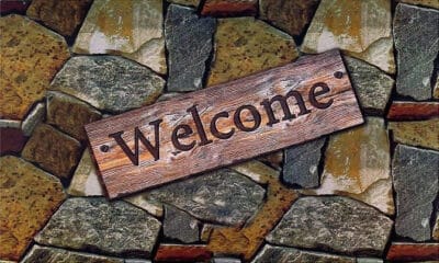 OUTDOOR RUBBER WELCOME MAT QUARRY STONES 18X30