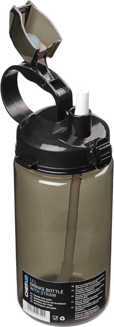 1.1L WATER BOTTLE W/STRAW CHEF AID
