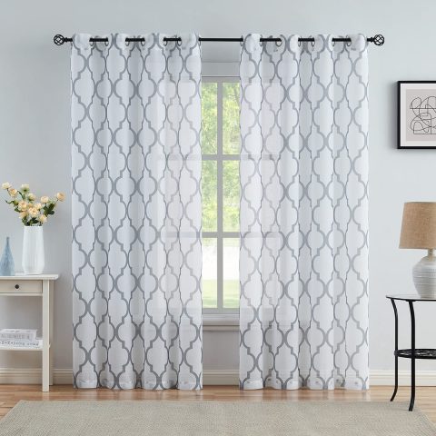 1001 NIGHTS SHEER GROMMET PANEL CURTAIN 54"X 84" - Image 3