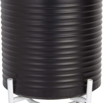 10"H LARGE BLACK RIBBED PLANTER