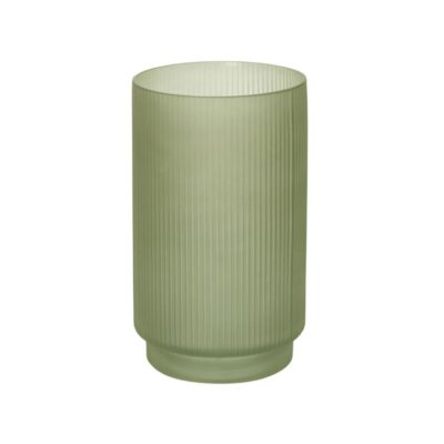 10"H OLIVE OMBRE RIBBED VASE