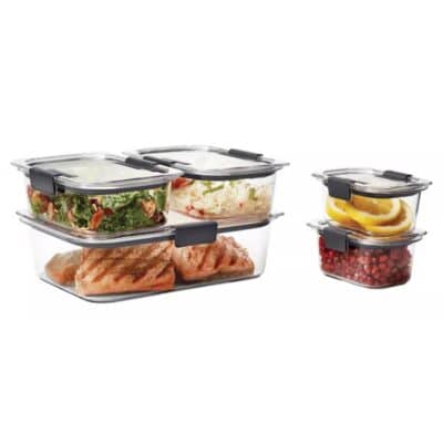 10PC PLASTIC FOOD STORAGE RUBBERMAID BRILLIANCE - Image 2
