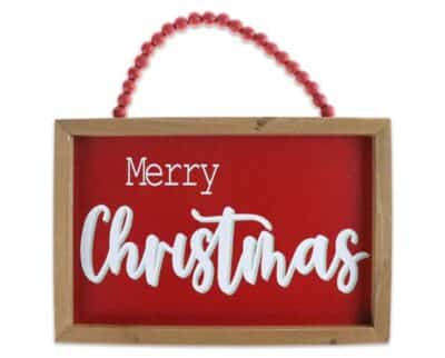 11.75X7 7/8" XMAS MDF FRAMED HANGING WALL DECOR