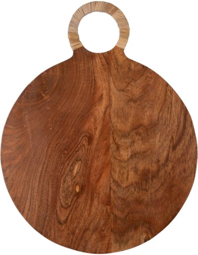 HIDDEN GEM 12.5" ROUND WOOD CUTTING BOARD/HANDLE