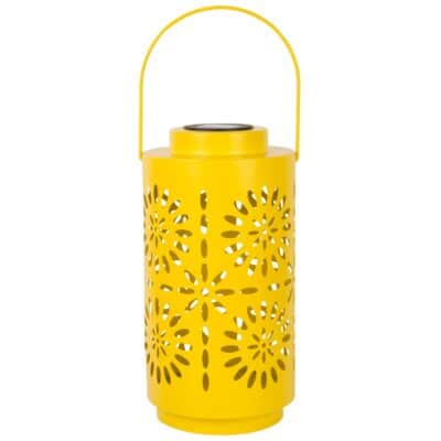 12"H YELLOW FLOWER SOLAR LANTERN