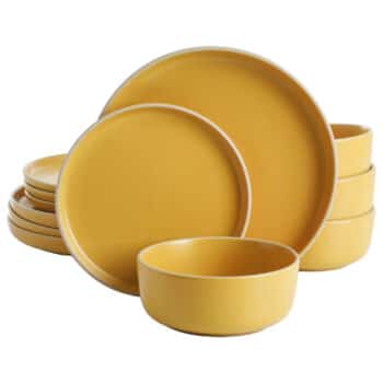 12PC DINNERWARE SET GIBSON YELLOW