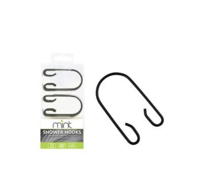 12PC U-SHAPED SHOWER CURTAIN HOOKS MINT