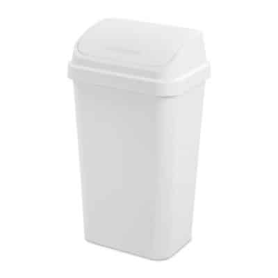 13 GAL/49L SWING TOP WASTEBIN WHITE STERILITE