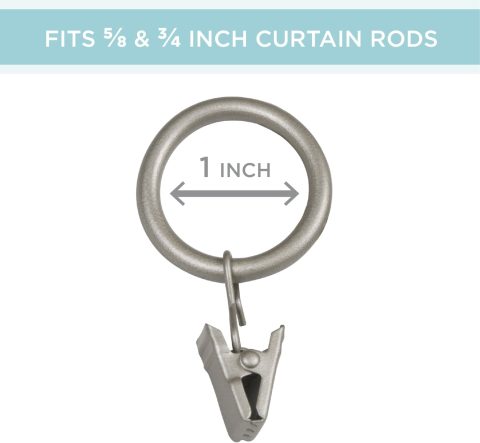 14PC CURTAIN CLIP RING 5/8-3/4" PEWTER - Image 2