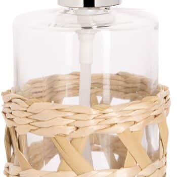 15.5OZ SOAP PUMP WITH CATTAIL WEAVE DETAIL