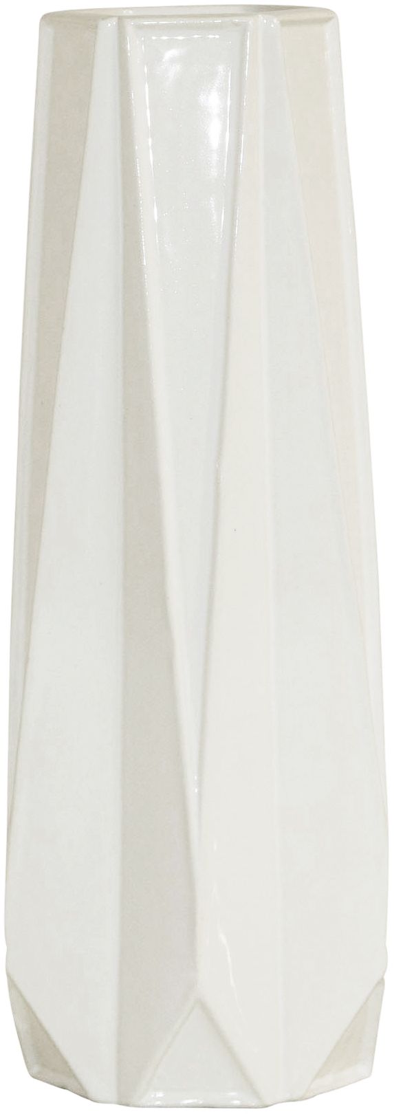 16"H TALL WHITE LINER VASE