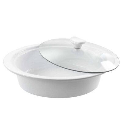 2.3QT CASSEROLE DISH W/LID WHITE