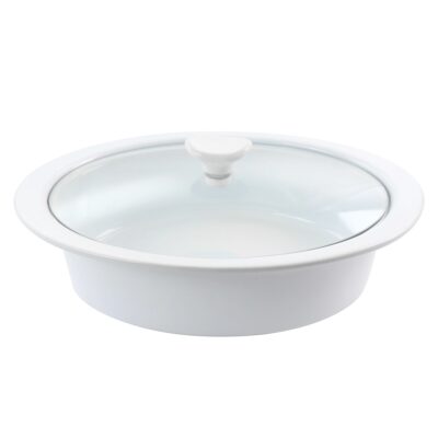 2.3QT CASSEROLE DISH W/LID WHITE - Image 3