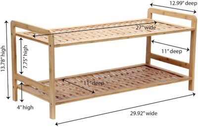 2 TIER CEDAR SHOE RACK - Image 4