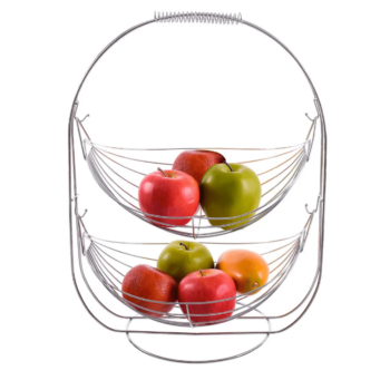 2 TIER FRUIT BASKET CHROME