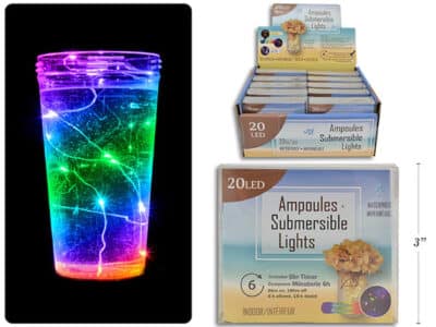 20PC LED WATERPROOF SUBMERSIBLE LIGHTS MULTI COLOR