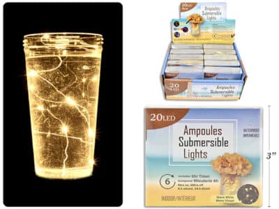 20PC LED WATERPROOF SUBMERSIBLE LIGHTS WARM WHITE