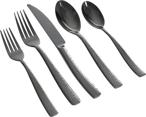 20PC FLATWARE STONEHENGE BLACK GIBSON ELITE