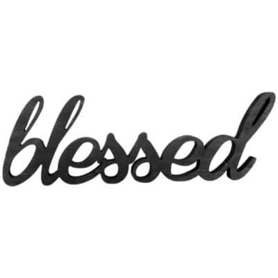 24"L BLACK BLESSED SIGN - Image 2