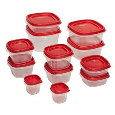 24PC FOOD STORAGE EASY FIND LID RACER RED W/VENTS