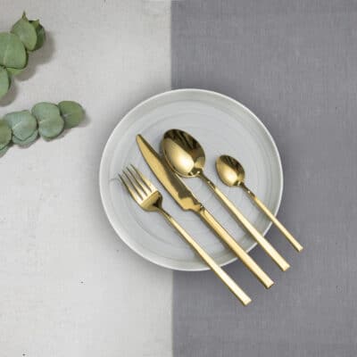 24PC GOLD FLATWARE SET COMO AMBITION - Image 2