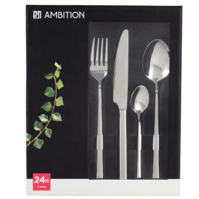 24PC SILVER FLATWARE SET COMO AMBITION