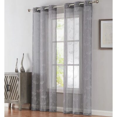 2PC CURTAIN ILONA GREY GROMMET 37X84"