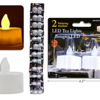 2PC FLICKERING LED TEA LIGHTS
