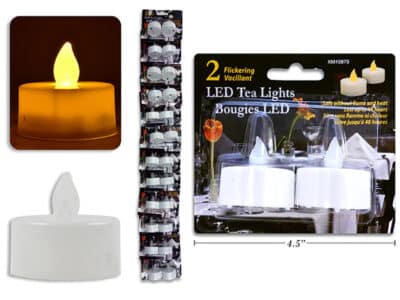 2PC FLICKERING LED TEA LIGHTS
