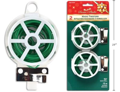 2PK XMAS TWIST TIES W/ CUTTER