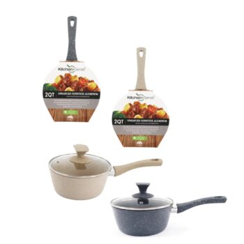 2QT FORGED GRANITE SAUCEPAN W/LID
