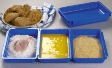 3 PC STACKABLE BREADING TRAY