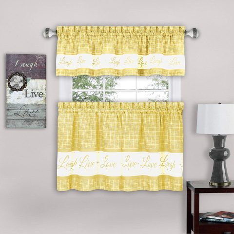 3PC KITCHEN CURTAIN LIVE LAUGH LOVE