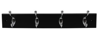4 HOOK WALL MOUNTED BLACK