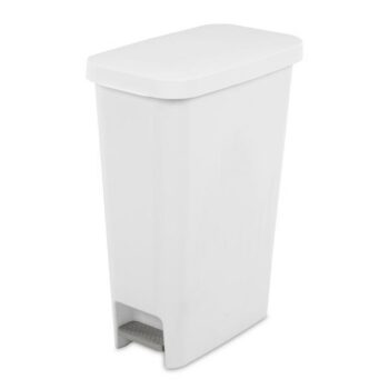 42L SLIM STEP ON WASTEBIN STERILITE WHITE