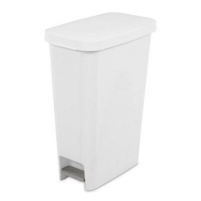 42L SLIM STEP ON WASTEBIN STERILITE WHITE
