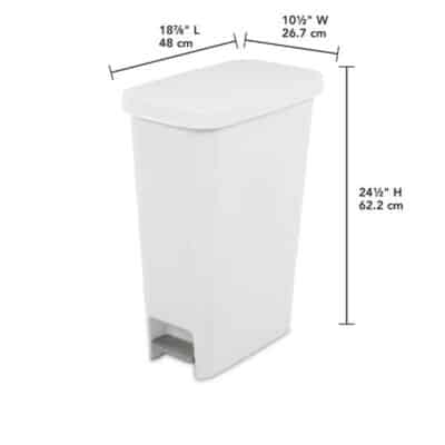 42L SLIM STEP ON WASTEBIN STERILITE WHITE - Image 2
