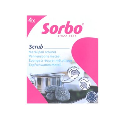 4PC METAL PAN SCOURERS SORBO