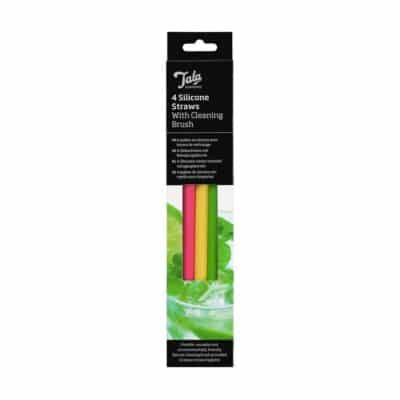 4PC SILICONE STRAWS W/BRUSH TALA BARWARE
