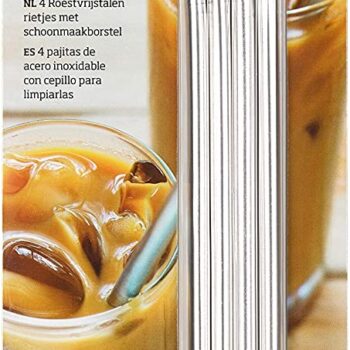 4PC STAINLESS STEEL STRAWS W/BRUSH TALA BARWARE