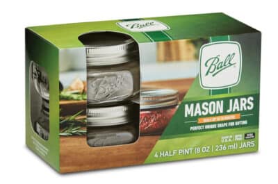 4PC WIDE MOUTH 1/2 PINT MASON JAR - Image 2