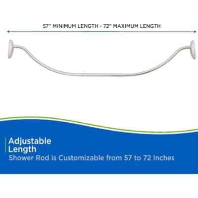 57-72 CURVED SHOWER ROD BRUSHED NICKEL CAMLOCK - Image 2